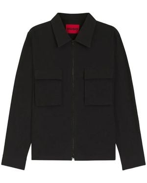 BOSS Patch Pockets Cotton Shirt - Black