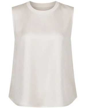 Patrick Assaraf Silk Crew-Neck Tank Top - White