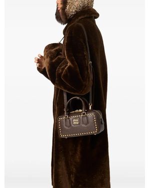 Miu Miu Arcadie Studded Leather Bag - Black