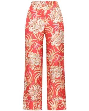 Maliparmi Floral-Print Silk Trousers - Red