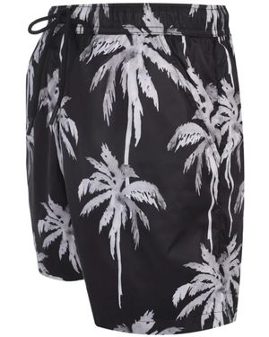 Mauna Kea Palm-Print Boardshorts - Gray