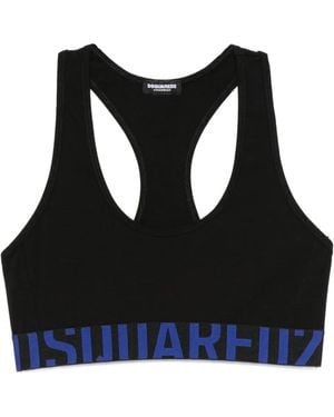 DSquared² Sport-BH mit Logo-Band - Schwarz