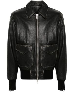 Giorgio Brato Perforated Fit Veg Leather Shirt in Brown for
