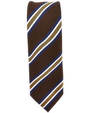 Emporio Armani Striped Silk Tie - Black