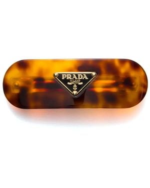 Prada トータスシェル ヘアクリップ - オレンジ