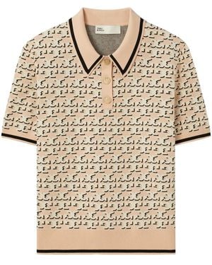 Tory Burch Logo Polo Shirt - Natural