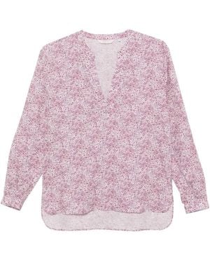 Xacus Floral-Print Linen Blouse - Pink