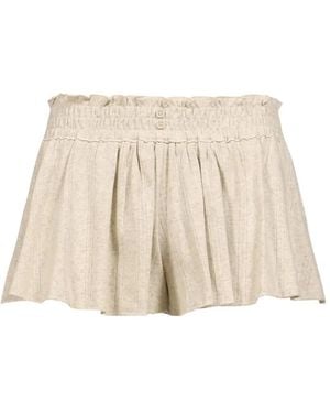 GLOWNY Honey Eyelet Shorts - Natural