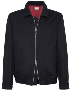 Brunello Cucinelli Veste Bomber En Laine - Noir