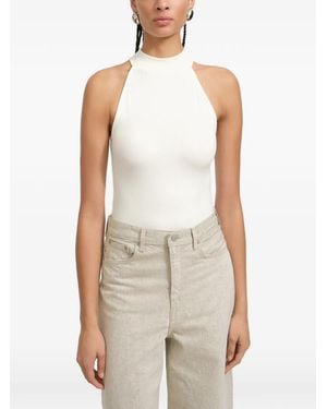 MARCELLA Doris Halterneck Bodysuit - White
