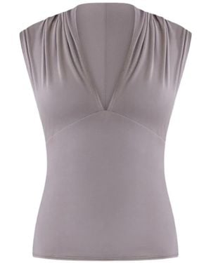 Belle Anna Twyla V-Neck Top - Purple