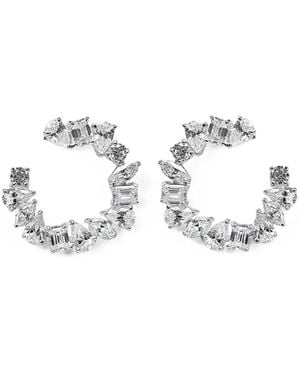 Fantasia by Deserio Multi-Shape Swirl Earrings - White