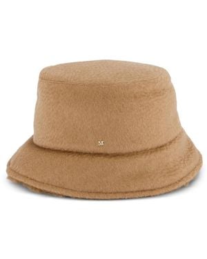 Max Mara Reversible Logo-Plaque Bucket Hat - Naturel