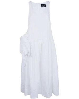 Simone Rocha "Pressed Rosette" Tapered Back Flounce Dress - White