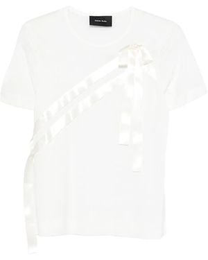 Simone Rocha "Bow Sash" Easy T-Shirt - White