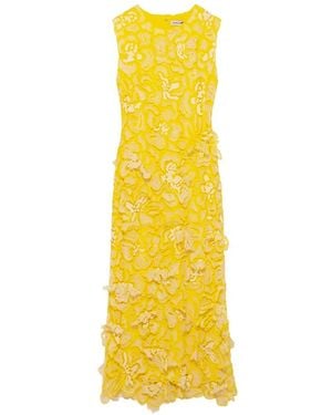 Jonathan Simkhai Dahlia Lace Midi Dress - Yellow