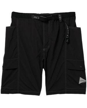 and wander Short Cargo À Logo Imprimé - Black
