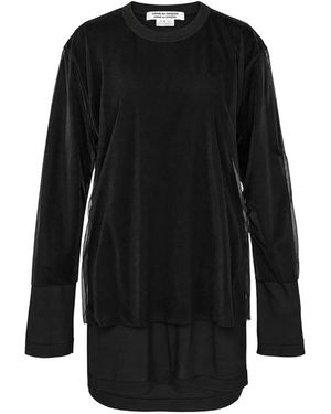 Comme des Garçons T-Shirt Superposé À Empiècement Transparent - Black