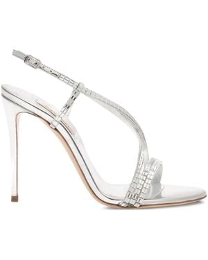 Casadei Julia ビジュートリム スリングバックサンダル 100mm - ホワイト
