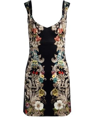 Alice + Olivia Renee Minikleid Mit Blumenprint - Schwarz