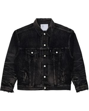 Junya Watanabe Jeansjacke im Distressed-Look - Schwarz
