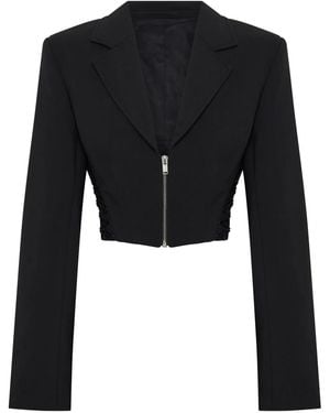 Dion Lee Zipped Cropped Blazer - Black