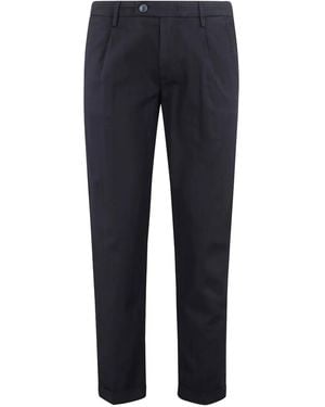 Re-hash Pantalon En Coton À Coupe Droite - Bleu