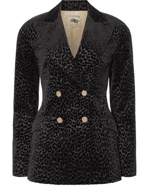 Temperley London Blazer Croisé À Motif Léopard - Noir