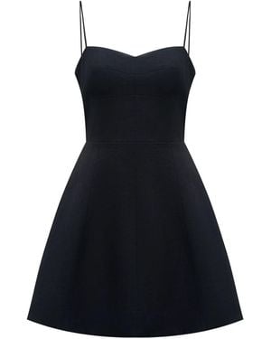 12 STOREEZ Slip Linen-Cotton Mini Dress - Black