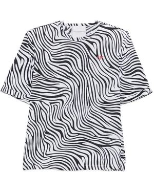 Philosophy Di Lorenzo Serafini Zebra-Print Logo-Detail T-Shirt - White