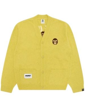 Aape By A Bathing Ape Aaper V-Neck Cardigan - Yellow