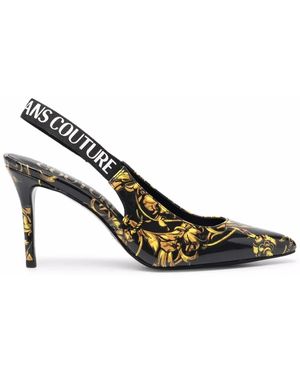 Versace Jeans Couture ヴェルサーチェ・ジーンズ・クチュール バロックプリント パンプス - メタリック