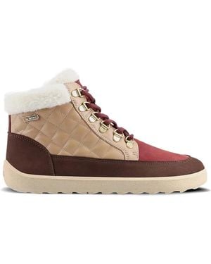 Be Lenka Olivia Quilted Shearling-Trim Trainers - Brown