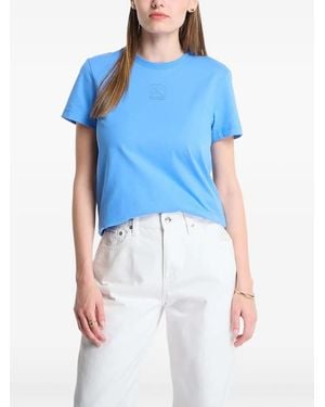 Calvin Klein Camiseta Con Logo Bordado - Azul
