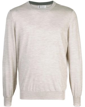 Brunello Cucinelli Crew-Neck Fine-Knit Jumper - White