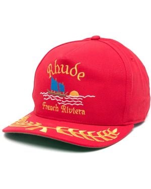 Rhude Riviera Sailing Hat Accessories - Red