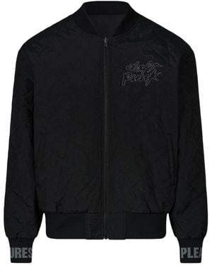 Pleasures Graphic-Print Reversible Bomber Jacket - Black