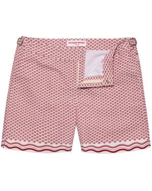 Orlebar Brown Bulldog Geometric-Print Swim Shorts - Pink