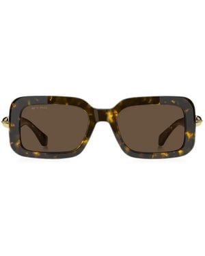 Etro Tortoiseshell-Effect Rectangle-Frame Sunglasses - Brown