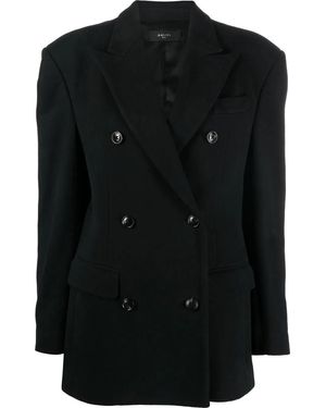 Amiri Double-Breasted Cotton Blazer - Black