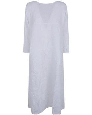 Daniela Gregis Vestido Con Cuello Barco - Blanco