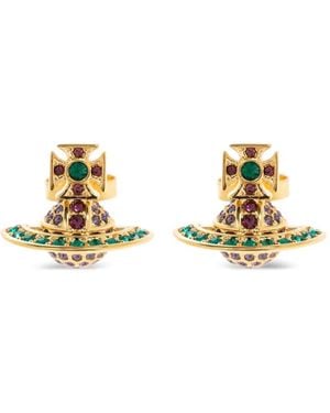 Vivienne Westwood Orb Cross Crystal Earrings - Metallic