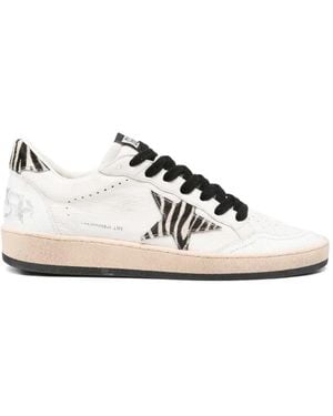 Golden Goose X Browns Ballstar Zebra-Print Trainers - White