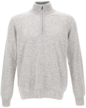 Della Ciana Pullover mit Stehkragen - Weiß