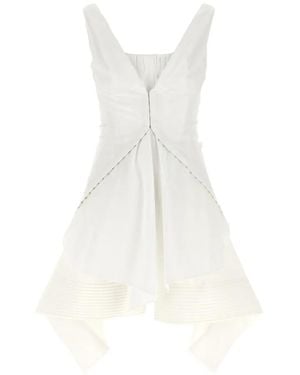 McQueen Gathered Mini Dress - White