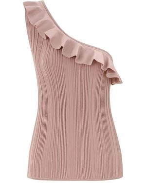 Zimmermann Lucky Metallic Frill Top - Pink