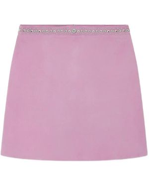Versace Falda Corta Con Apliques - Rosa