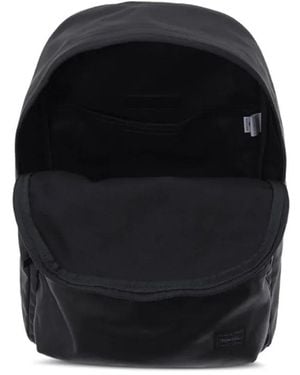 Porter-Yoshida and Co Zip Leather Backpack - Black