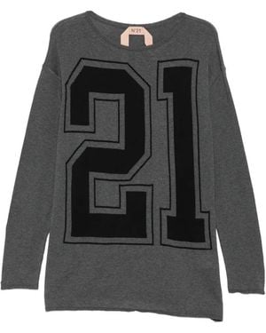 N°21 Mini Logo-Print Knitted Dress - Black