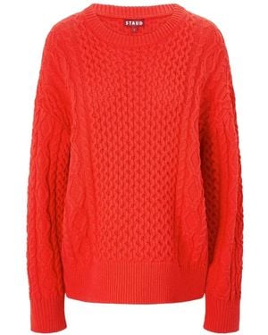STAUD Tracy Pullover Mit Zopfmuster - Rot